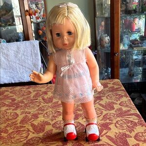 Vintage 1964 Mattel Baby First Steps Walking and Skating Doll All Original Works